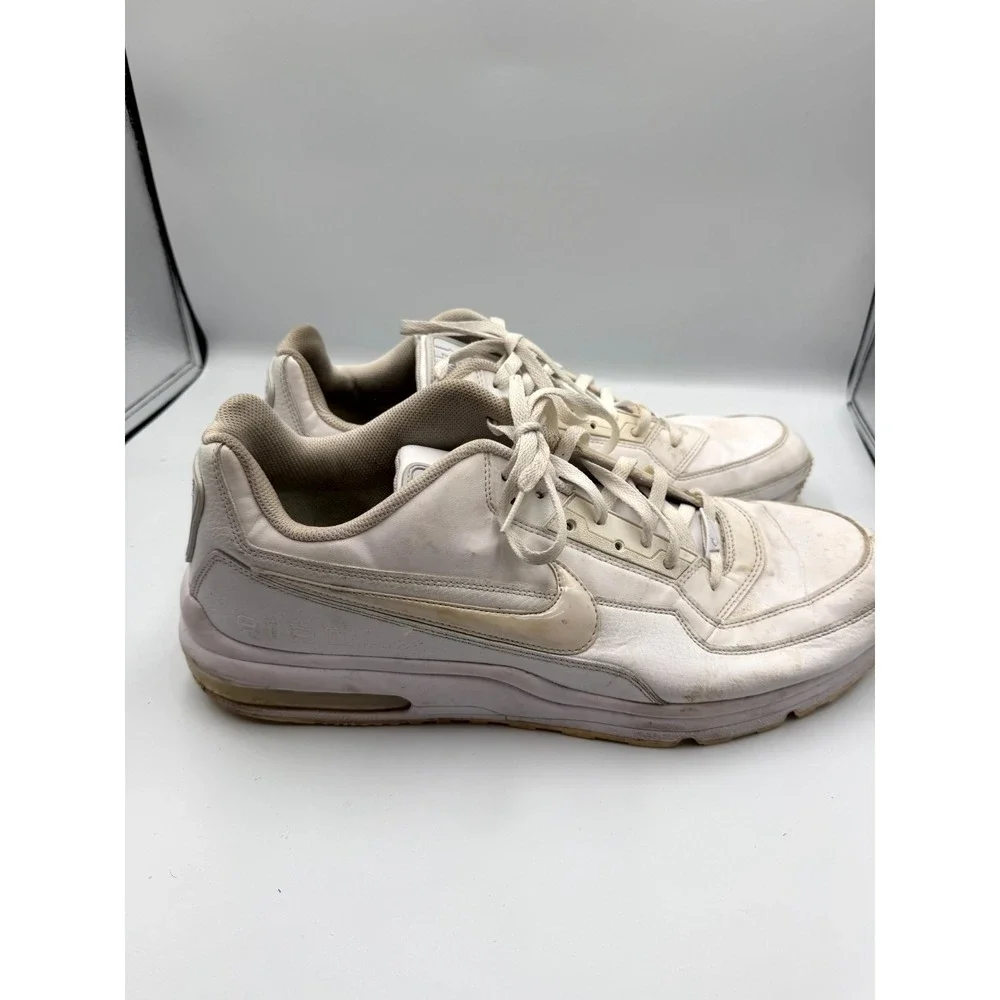 Nike Air Max LTD 3 687977-111 Mens 18 Sneaker Triple White Leather Running Shoes